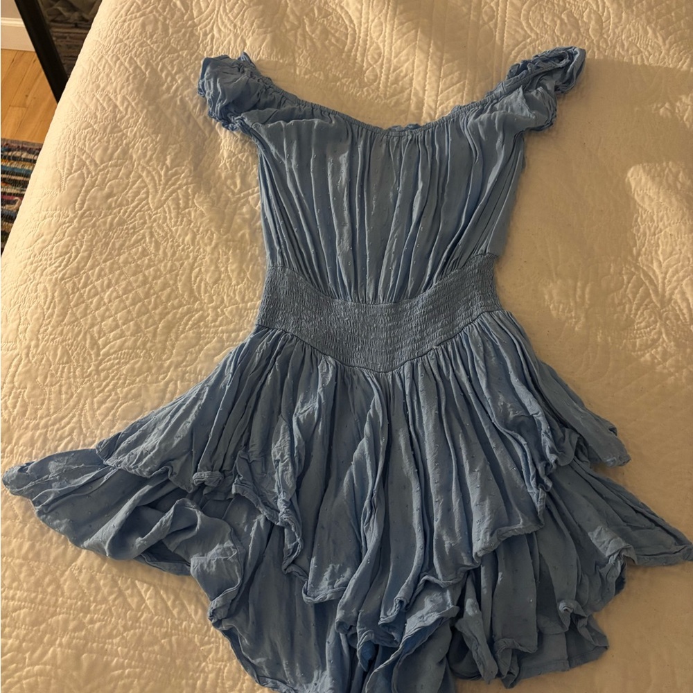 Rue21 Light Blue Ruffled Off-Shoulder Dress - Picture 4 of 5